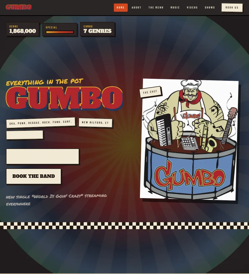 Gumbo, Band / Site