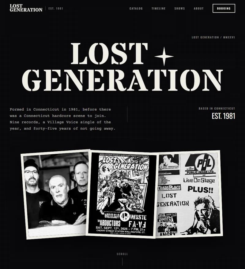 Lost Generation, Band / Site